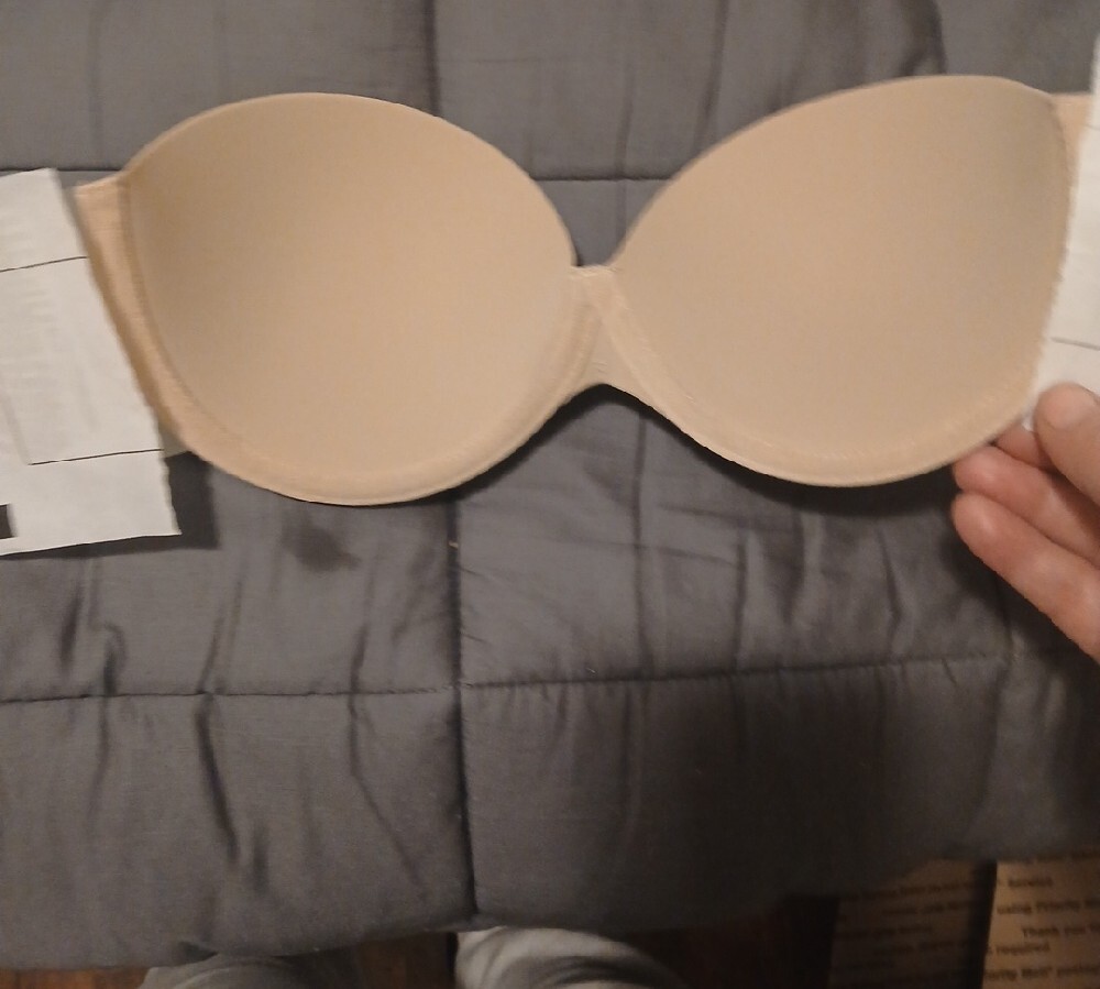 Strapless Nude T-Shirt Bra - Smooth Molded Cups Size B - Picture 2 of 4